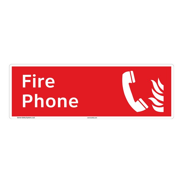 Clarion Safety Systems ANSI/ISO Compliant Fire Phone Safety Signs